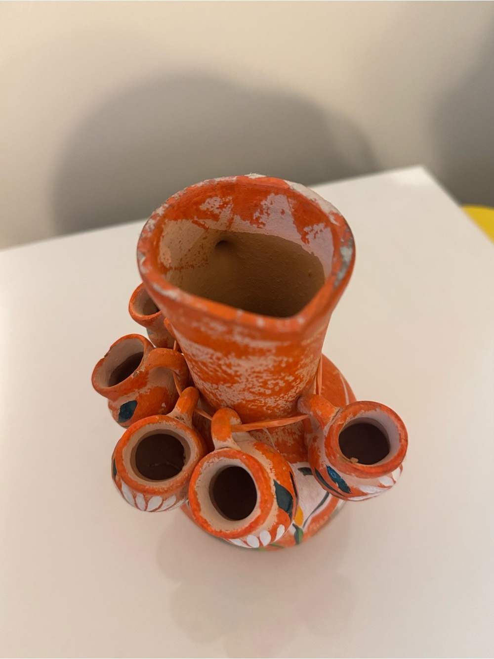 Hand-Painted Orange Floral Multi-Spout - Picture 4 of 4